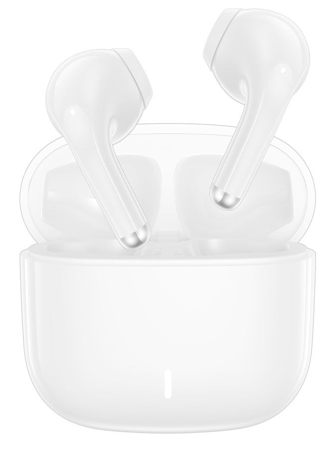 iMangoo 5.3 Bluetooth Headphone Small Ear Bud for Women Girls, All Day Ready Workout Sports Gym Wireless Earphones Earbuds for Apple iPhone 17 Air 16 16e 15 Pro Max 14 13 for Google Pixel 10 White - Image 1